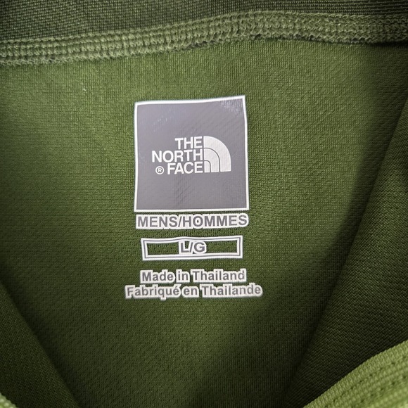 The‎ North Face Shirt Mens Large Green Short Sleeve 1/4 zip Polo Golf Flash Dry - Picture 3 of 9